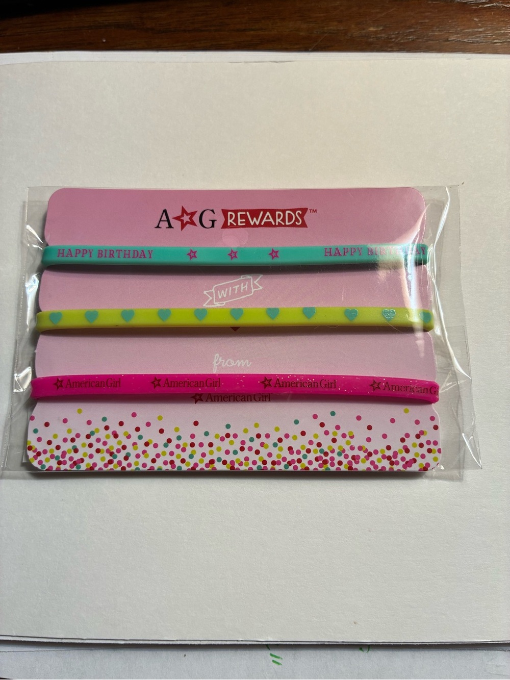 Retired American Girl Kids' Birthday Silicone Bracelet Set NEW